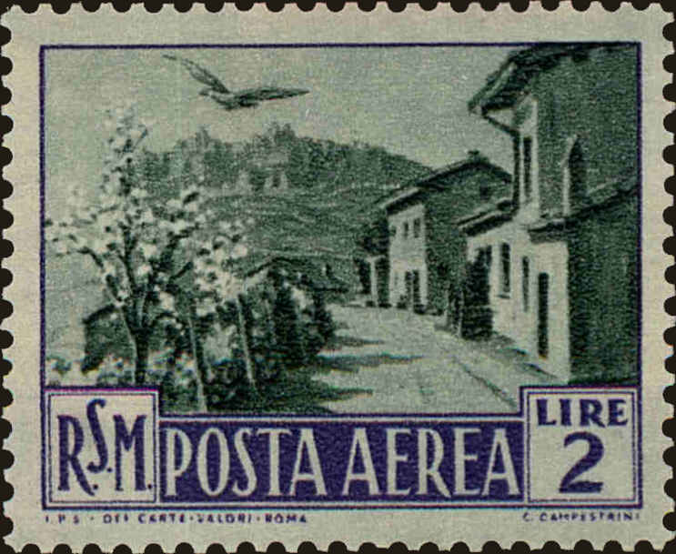 Front view of San Marino C63 collectors stamp