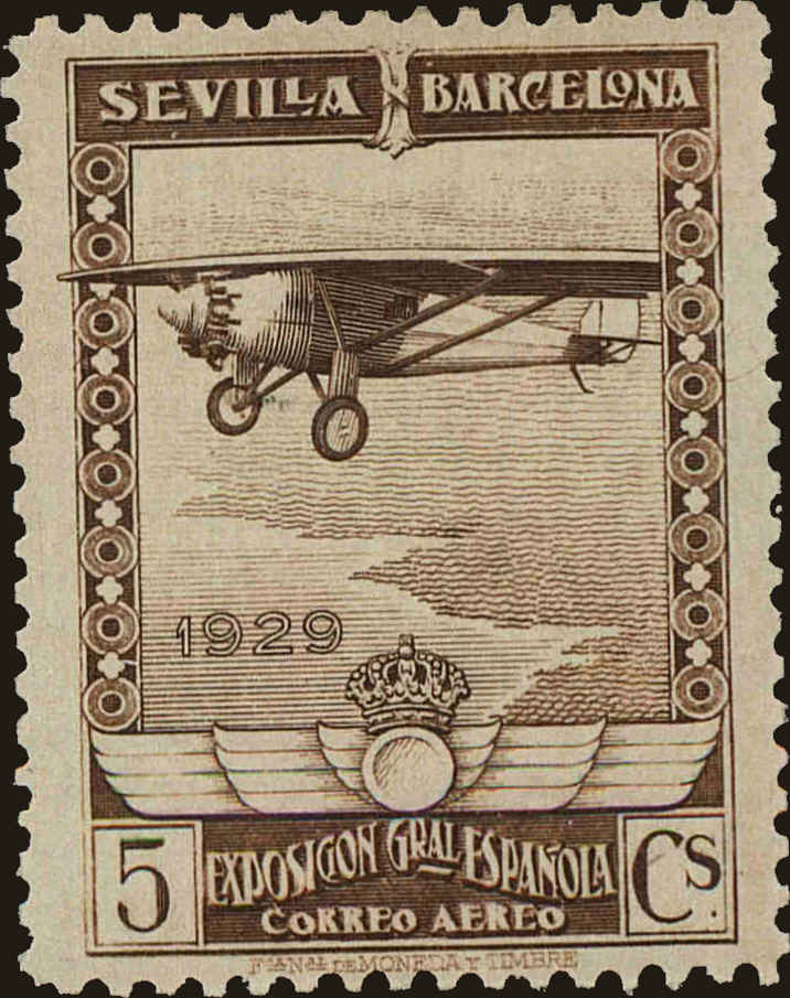 Front view of Spain C6 collectors stamp