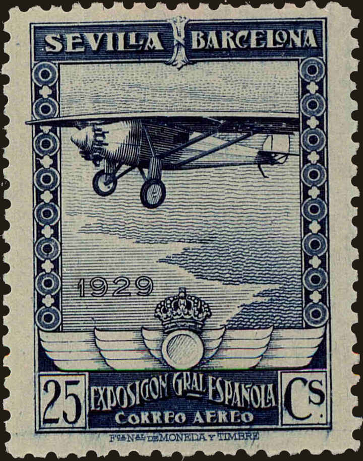 Front view of Spain C8 collectors stamp