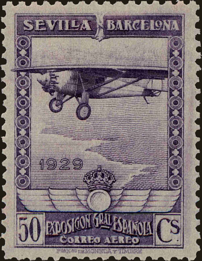 Front view of Spain C9 collectors stamp