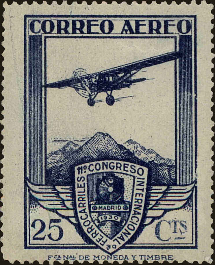 Front view of Spain C14 collectors stamp