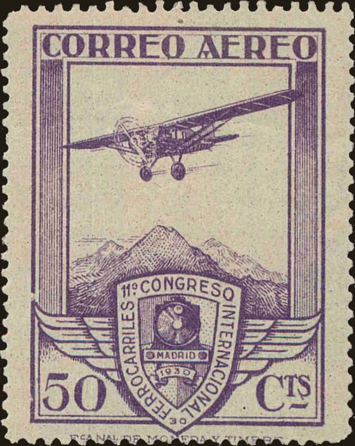 Front view of Spain C15 collectors stamp