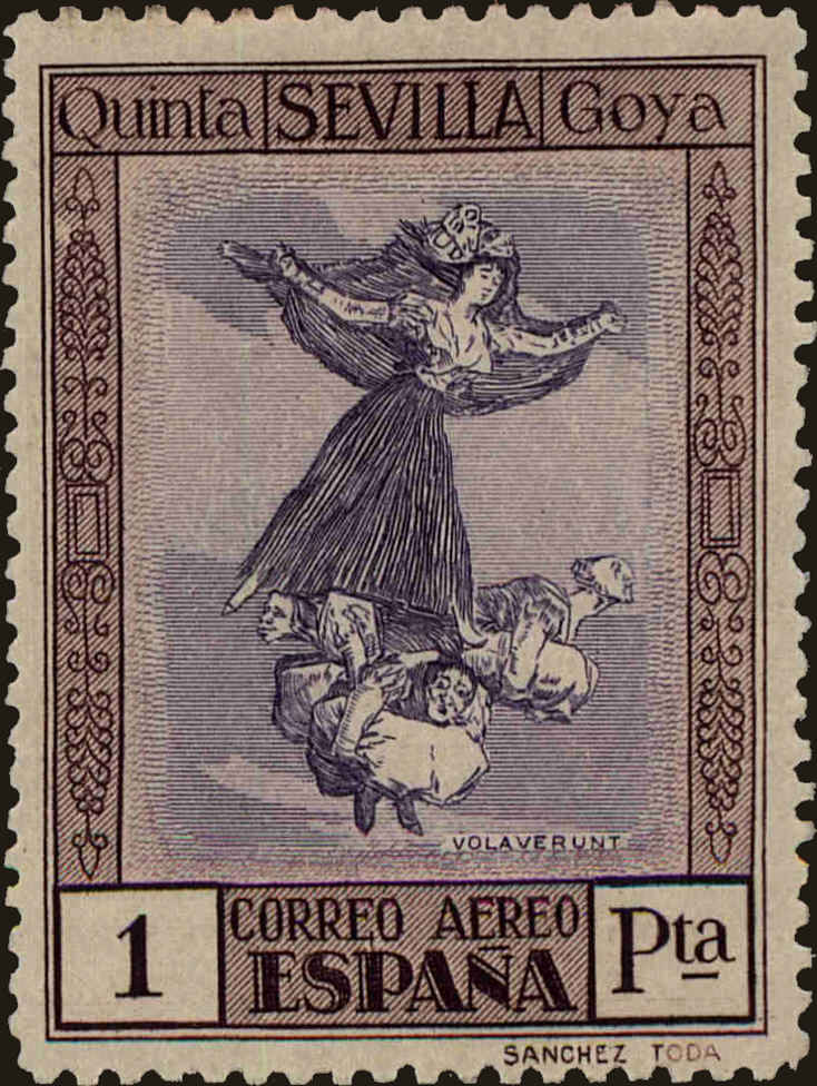 Front view of Spain C28 collectors stamp