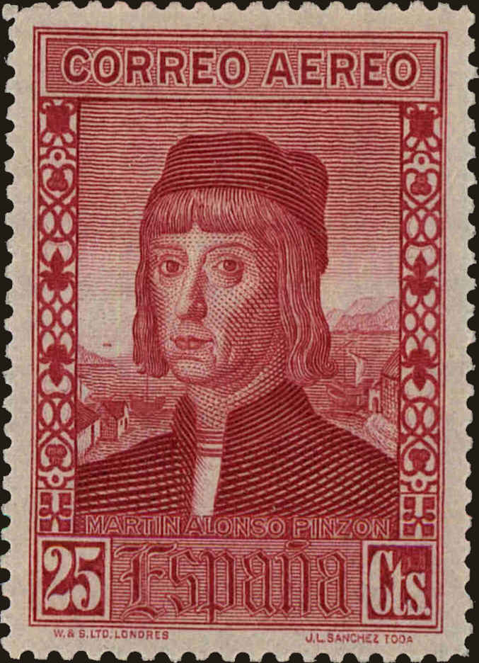 Front view of Spain C36 collectors stamp