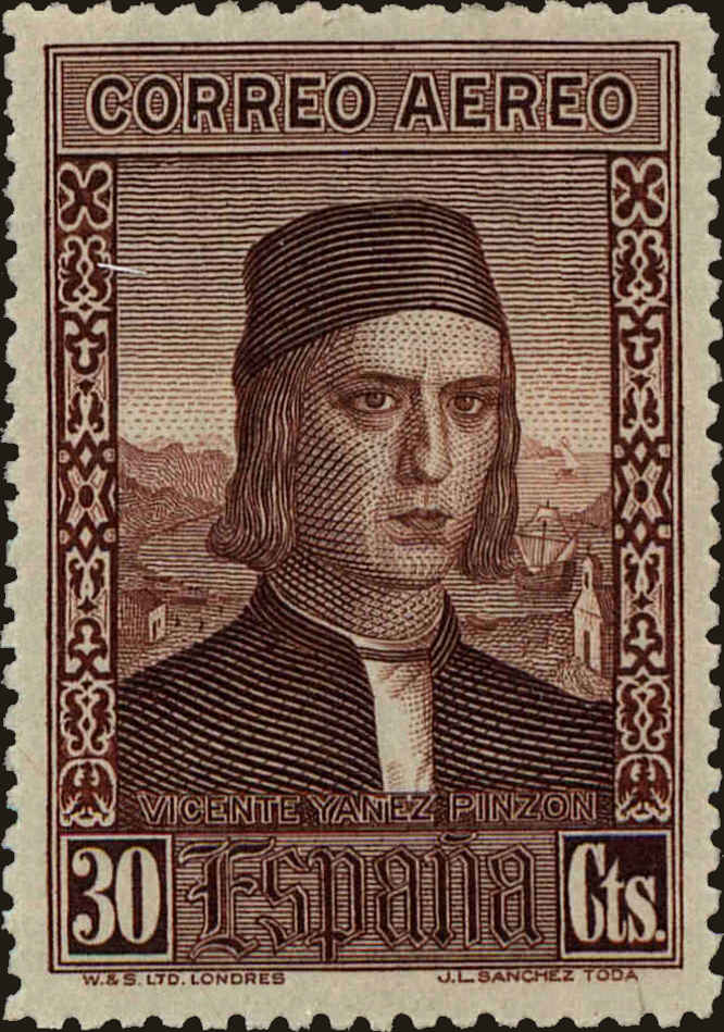 Front view of Spain C37 collectors stamp