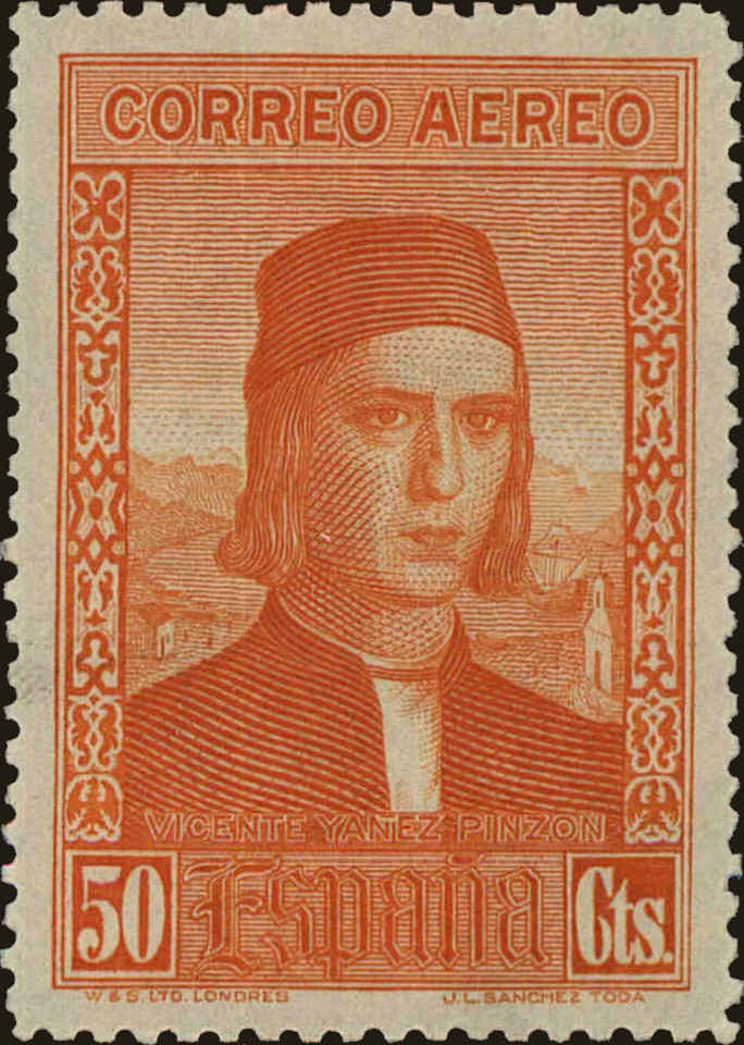 Front view of Spain C39 collectors stamp
