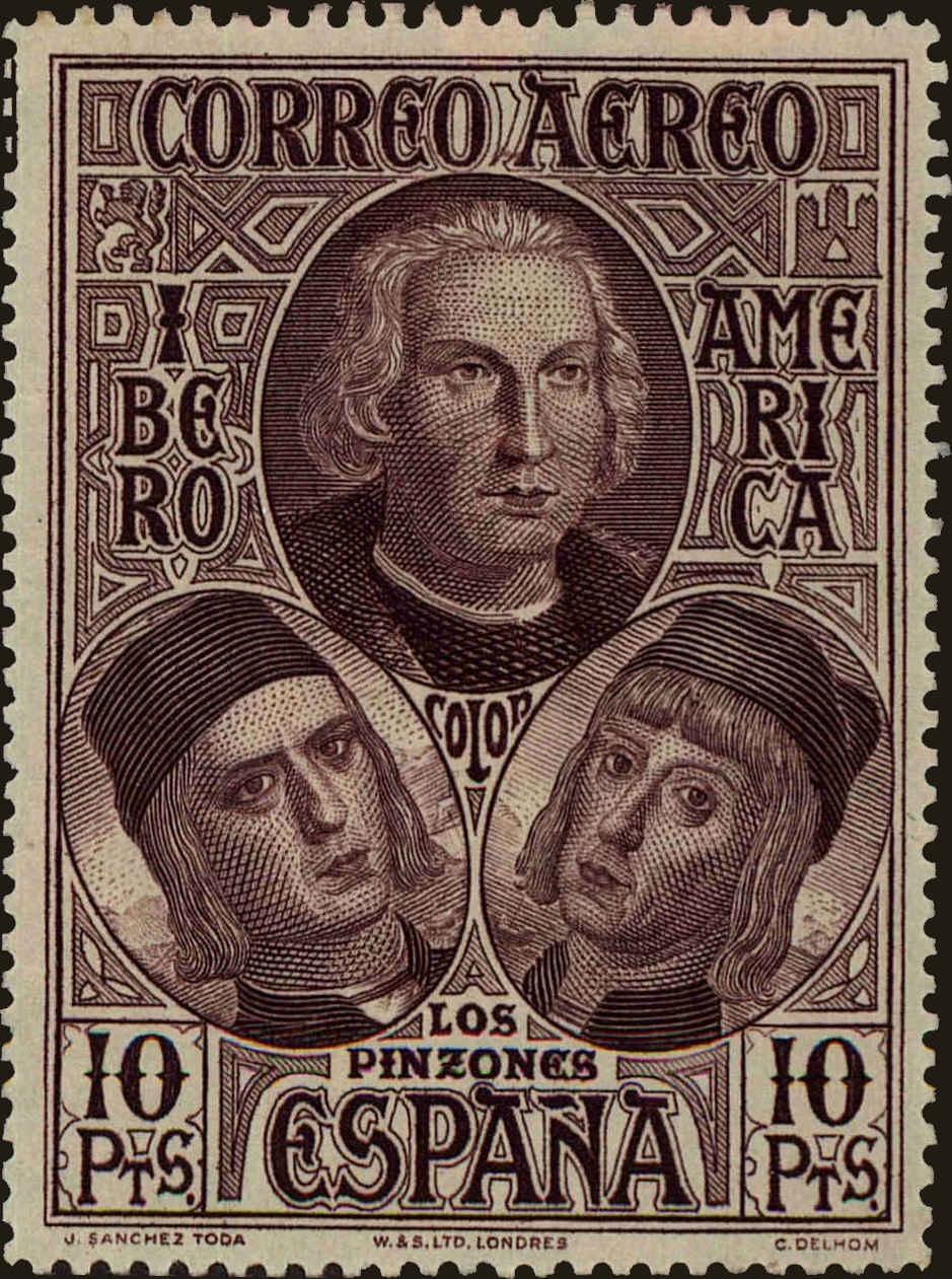 Front view of Spain C49 collectors stamp