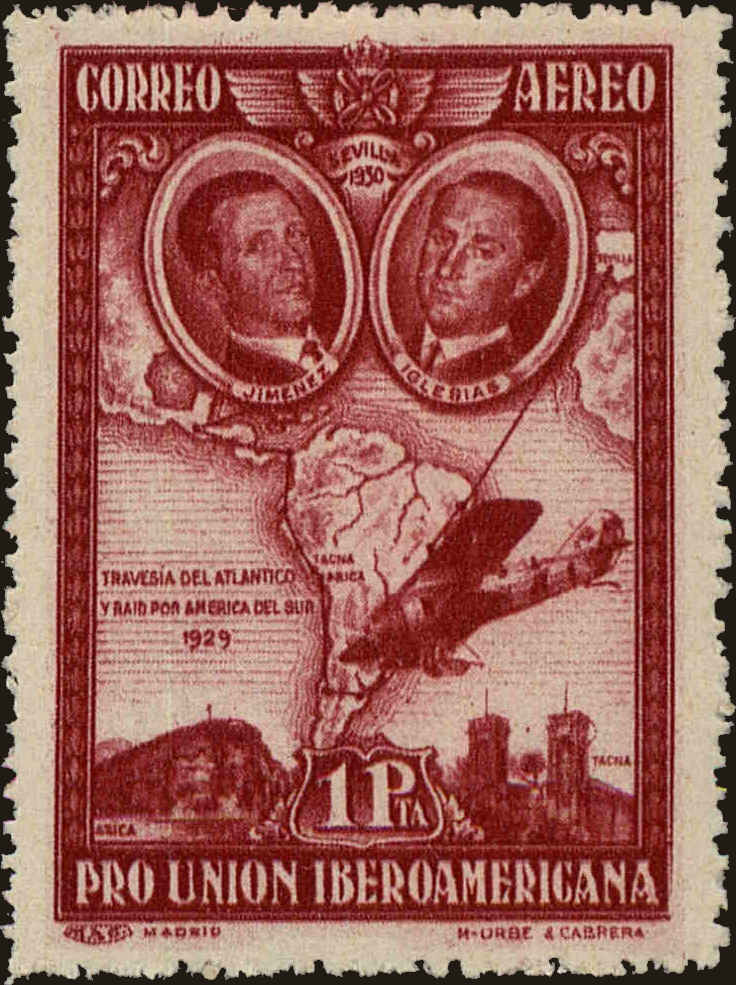 Front view of Spain C55 collectors stamp
