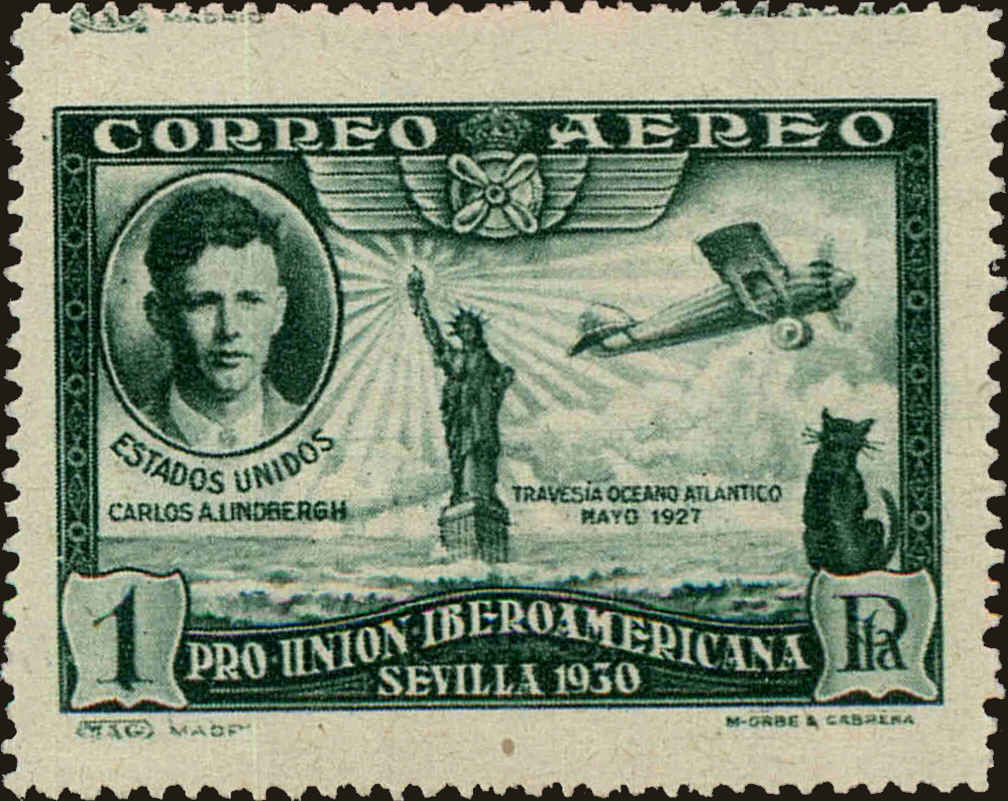 Front view of Spain C56 collectors stamp