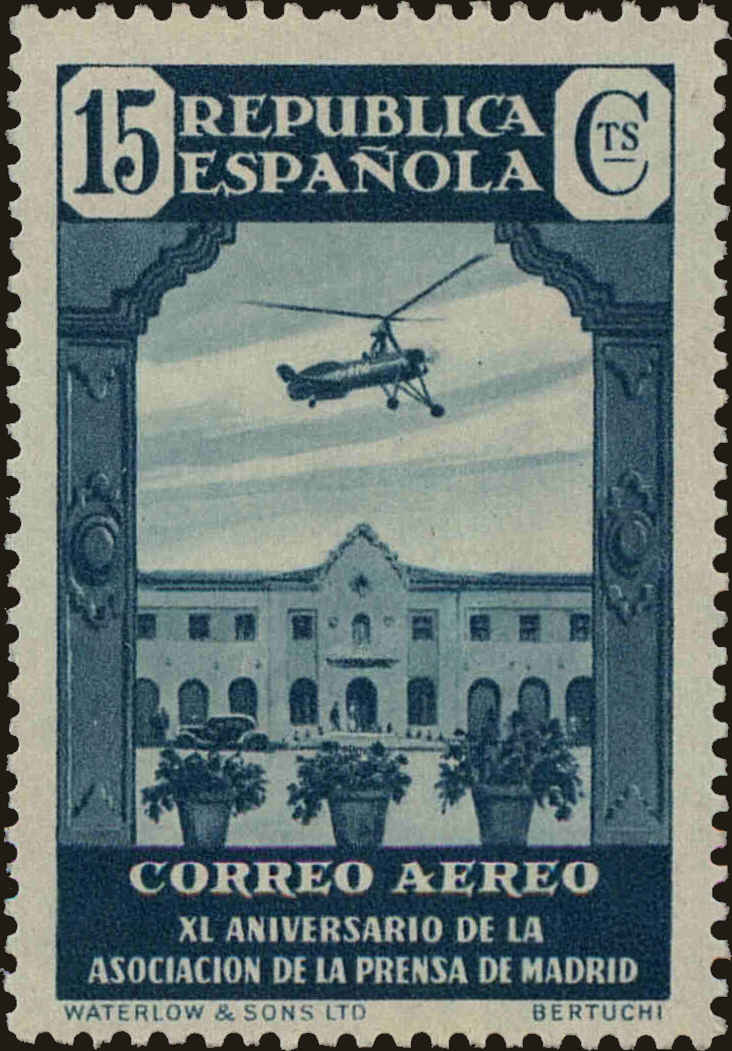 Front view of Spain C77 collectors stamp