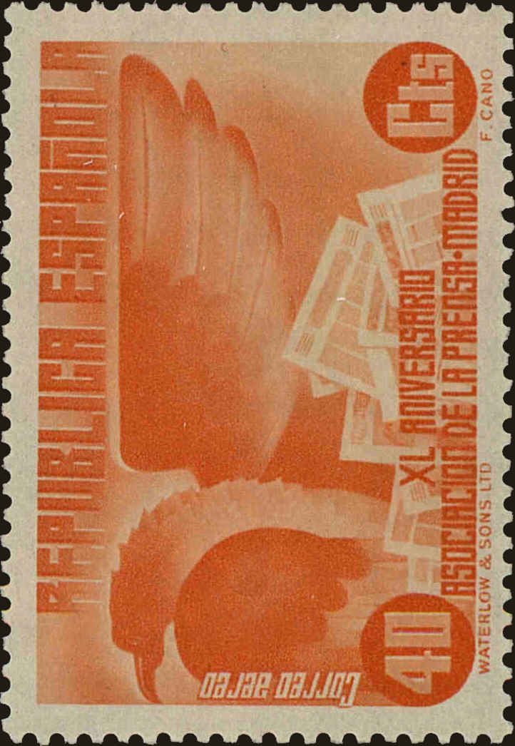 Front view of Spain C80 collectors stamp