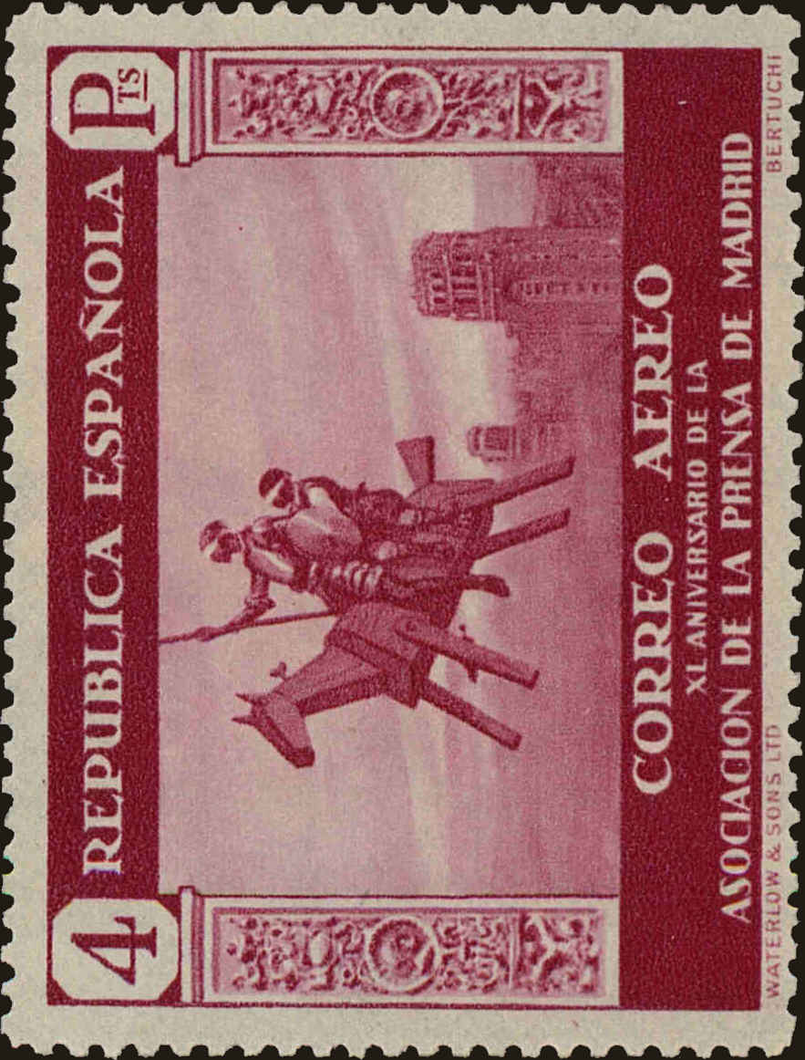 Front view of Spain C86 collectors stamp