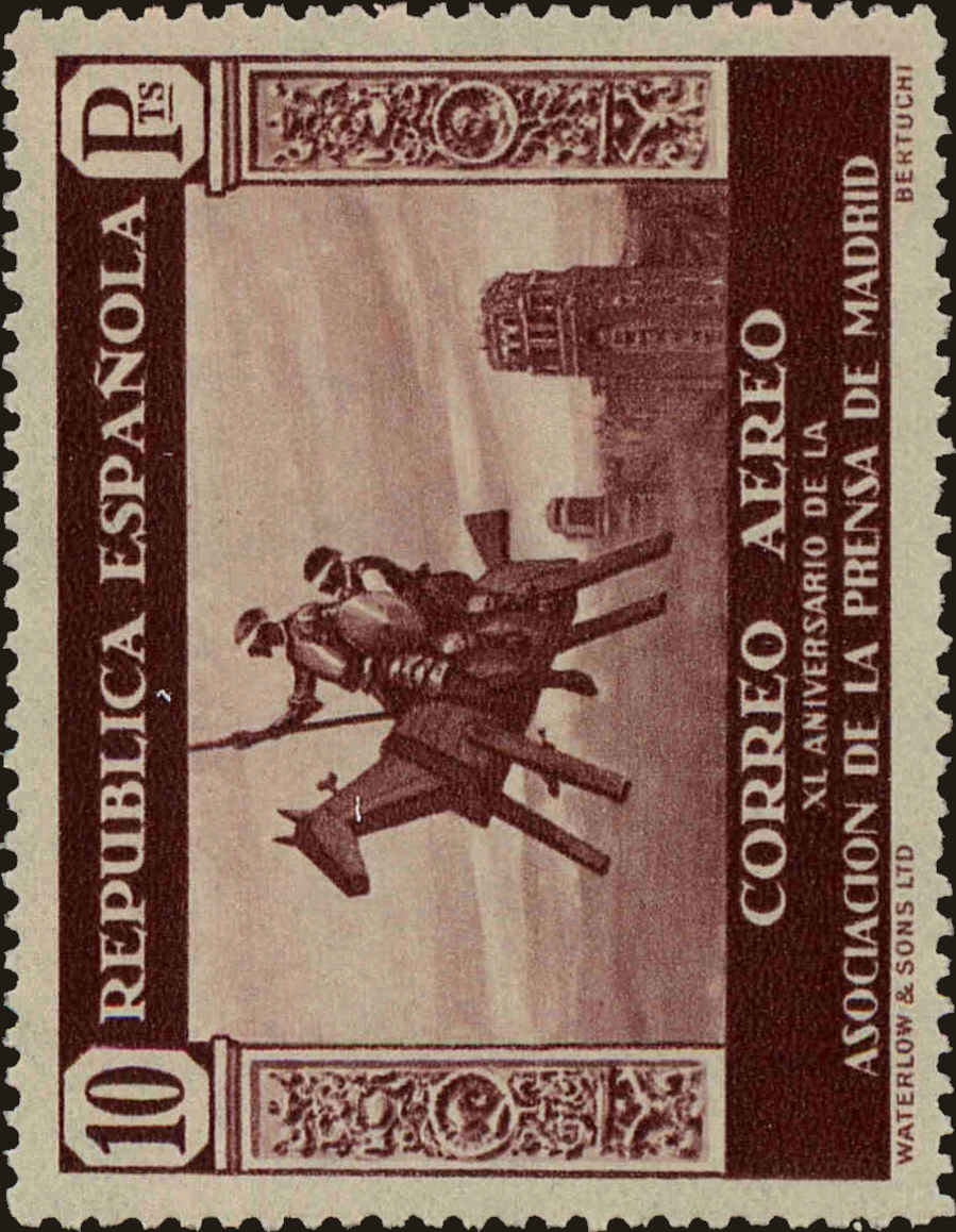 Front view of Spain C87 collectors stamp