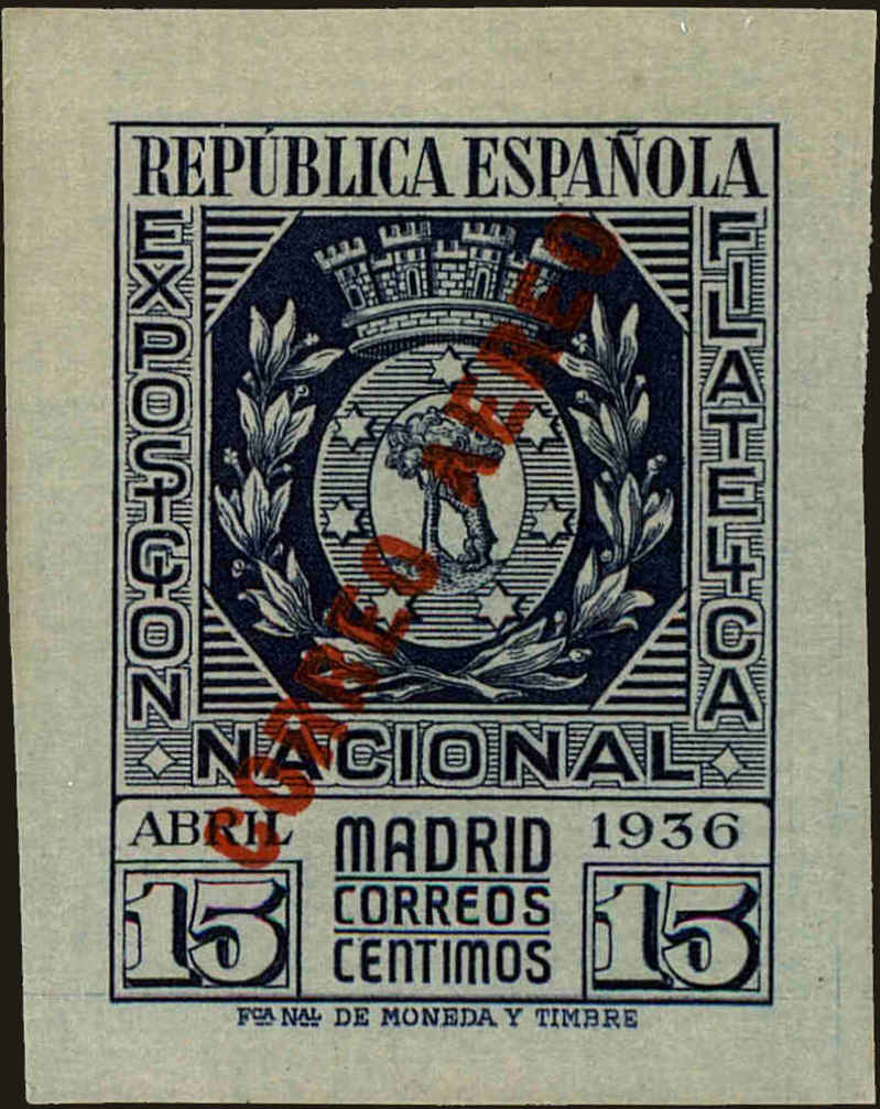 Front view of Spain C89 collectors stamp