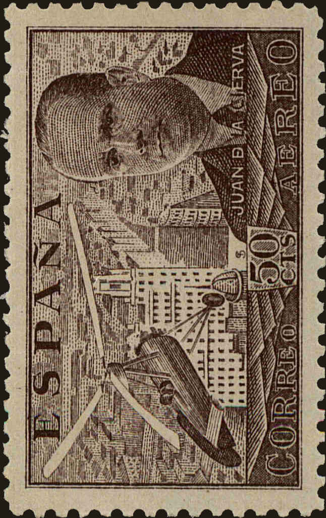 Front view of Spain C103 collectors stamp