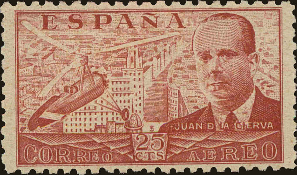 Front view of Spain C110 collectors stamp