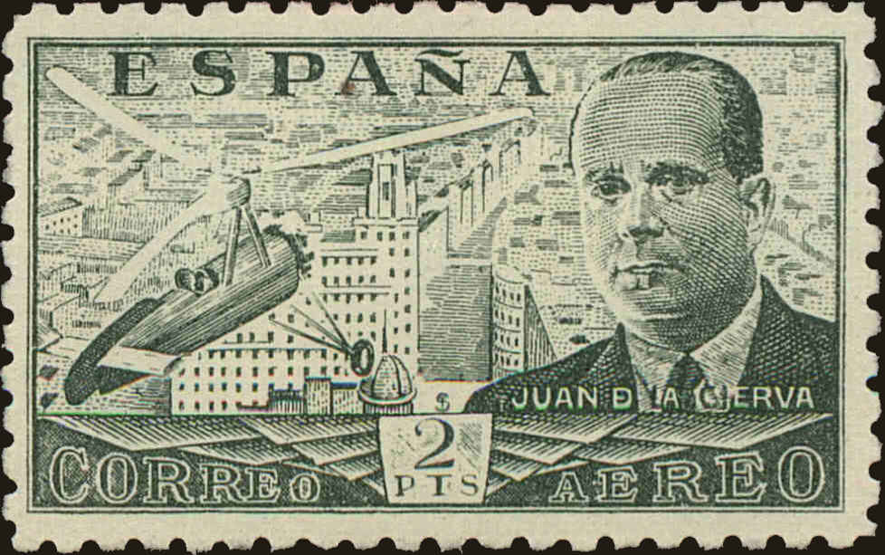 Front view of Spain C114 collectors stamp