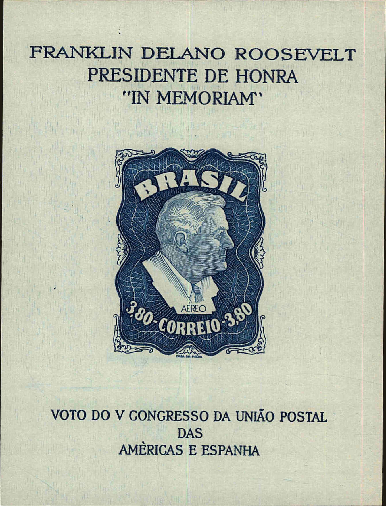 Front view of Brazil C76a collectors stamp