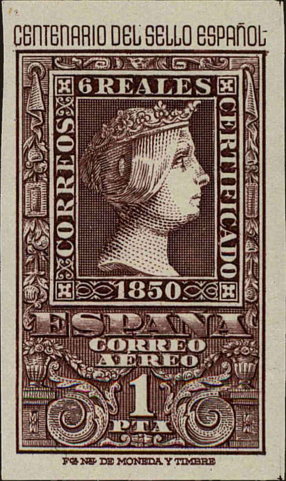 Front view of Spain C127 collectors stamp
