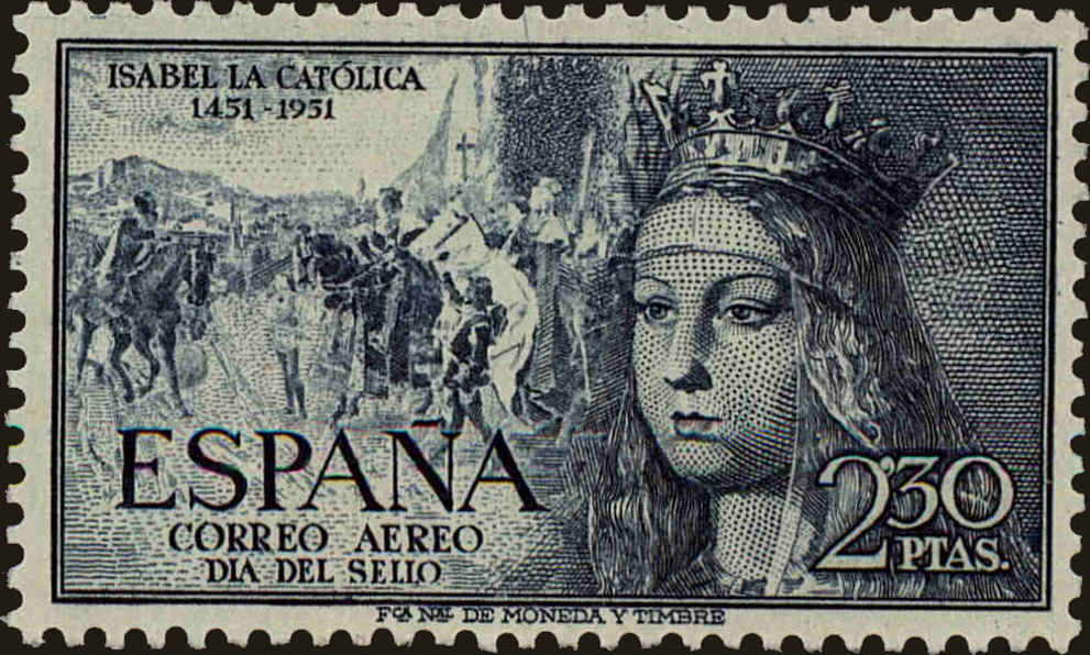 Front view of Spain C136 collectors stamp