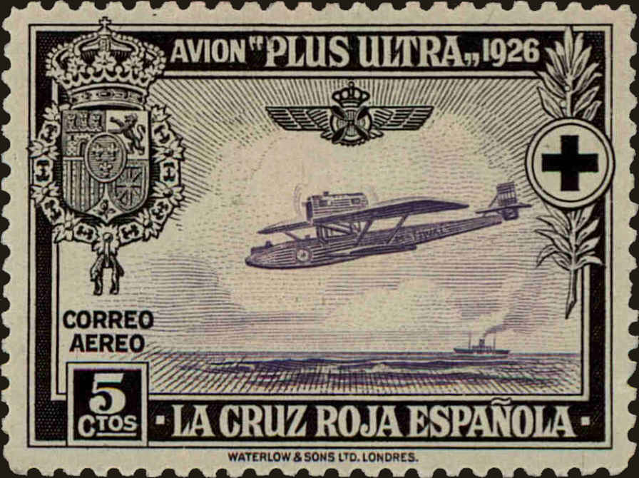 Front view of Spain CB1 collectors stamp