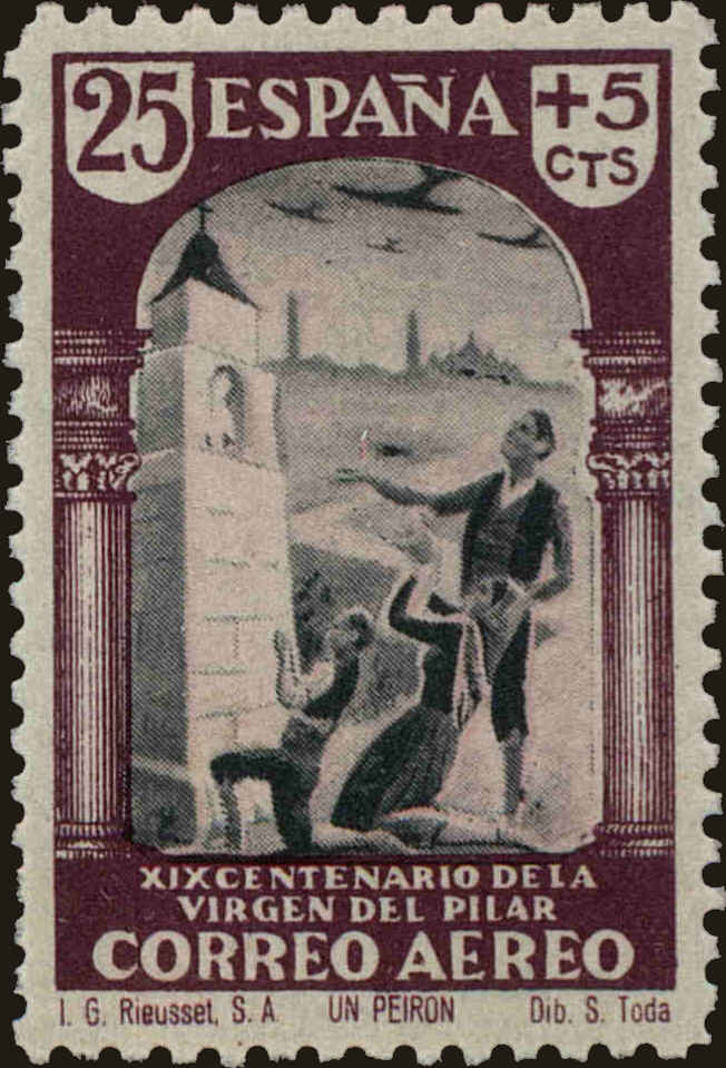 Front view of Spain CB8 collectors stamp