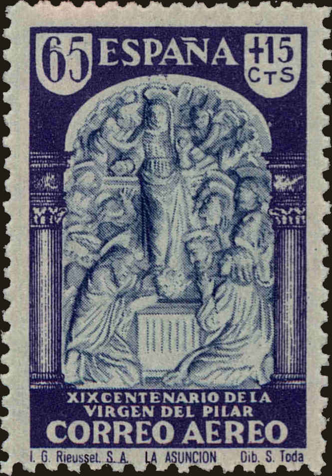 Front view of Spain CB10 collectors stamp