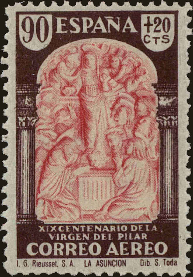 Front view of Spain CB12 collectors stamp
