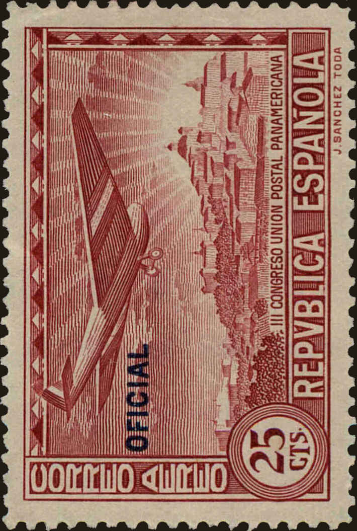 Front view of Spain CO3 collectors stamp