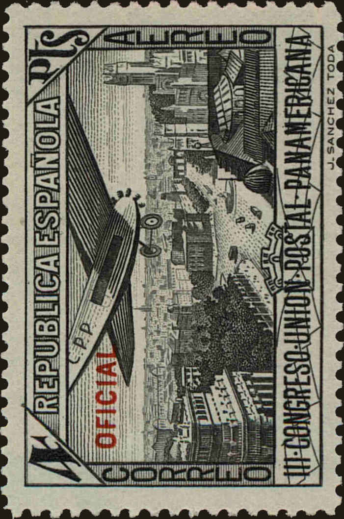 Front view of Spain CO6 collectors stamp