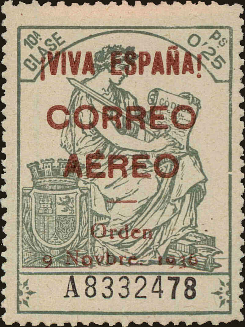 Front view of Spain 7LC1 collectors stamp
