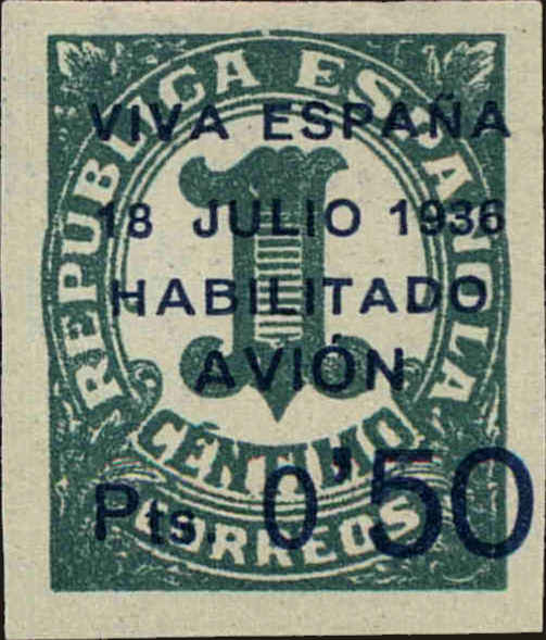 Front view of Spain 9LC1 collectors stamp