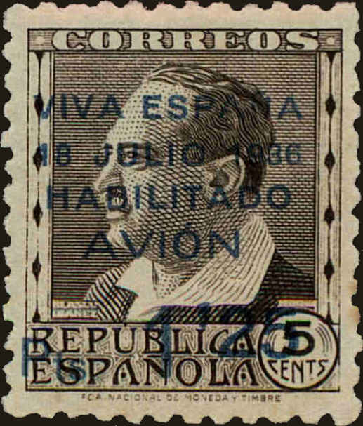 Front view of Spain 9LC3 collectors stamp