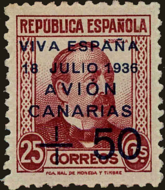 Front view of Spain 9LC14 collectors stamp