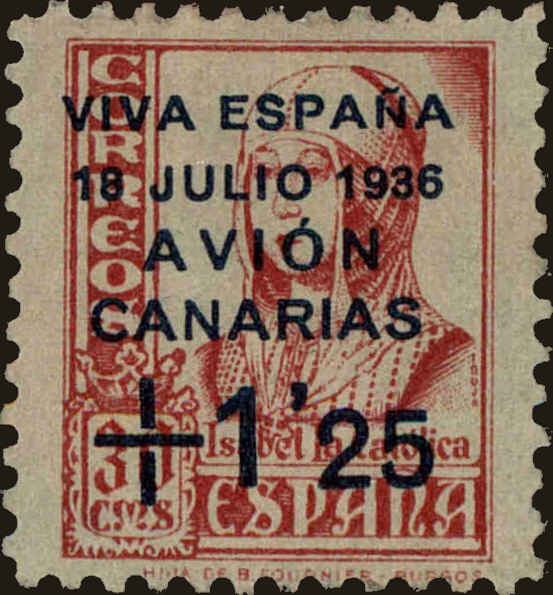 Front view of Spain 9LC16 collectors stamp