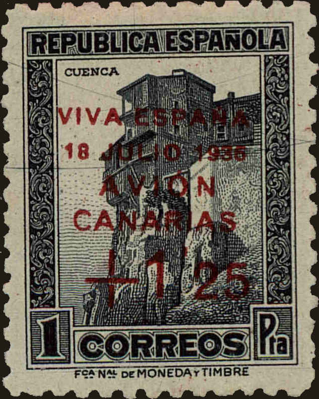 Front view of Spain 9LC19 collectors stamp