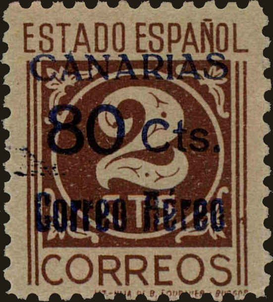 Front view of Spain 9LC38 collectors stamp