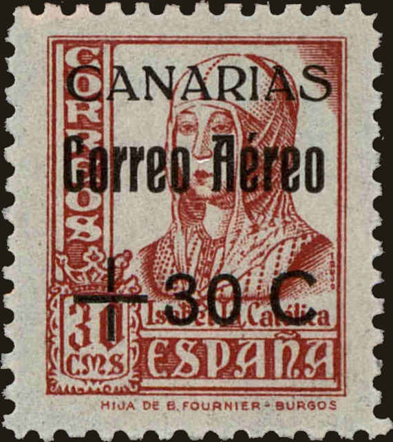 Front view of Spain 9LC40 collectors stamp