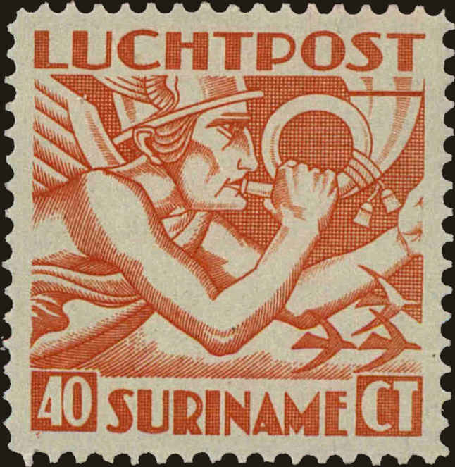 Front view of Surinam C4 collectors stamp