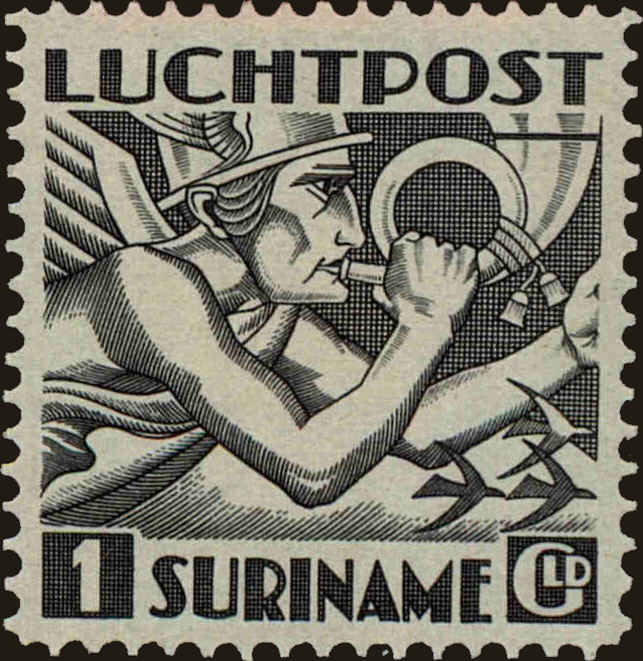 Front view of Surinam C6 collectors stamp