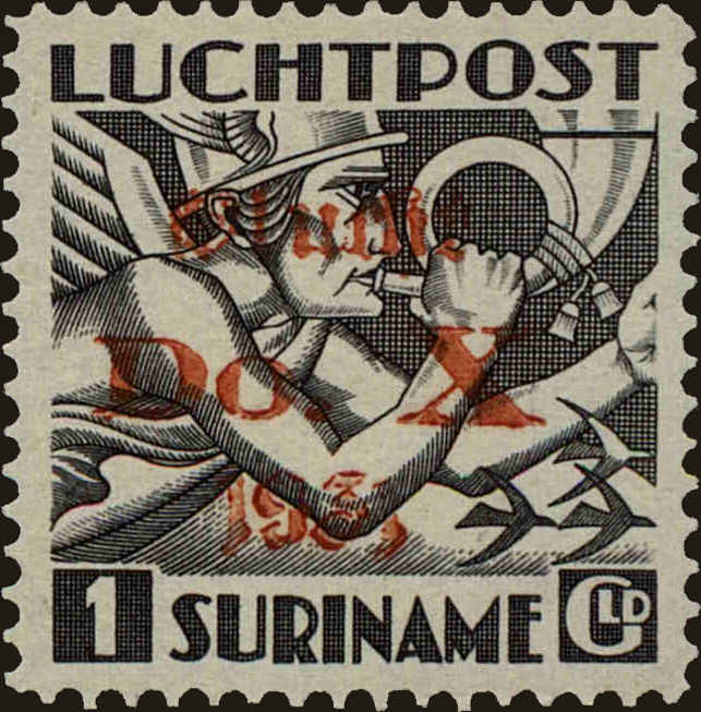 Front view of Surinam C13 collectors stamp