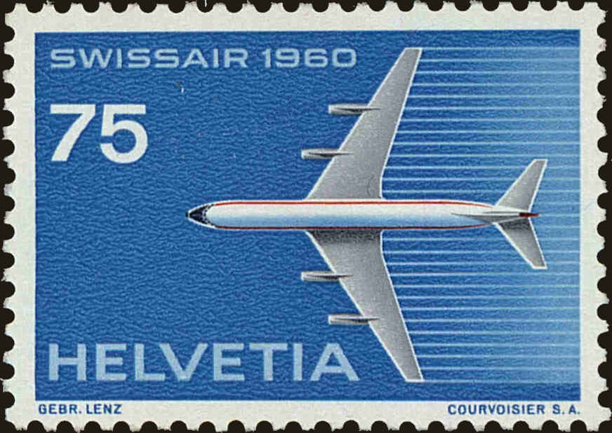 Front view of Switzerland 381 collectors stamp