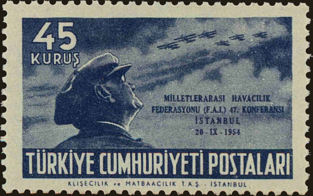 Front view of Turkey 1136 collectors stamp