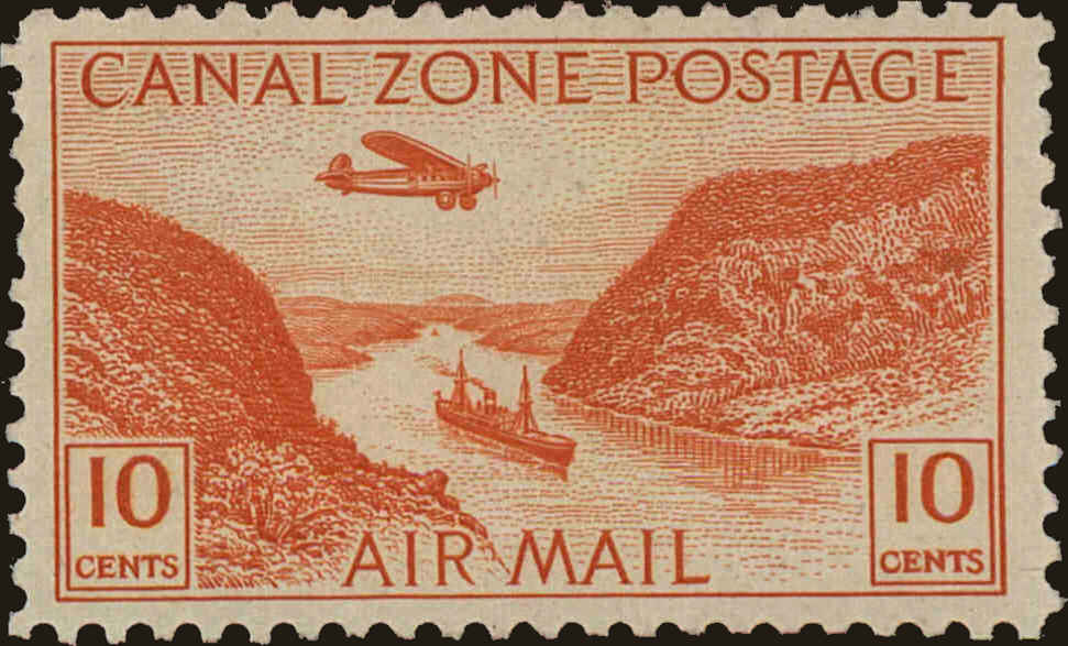 Front view of Canal Zone C9 collectors stamp