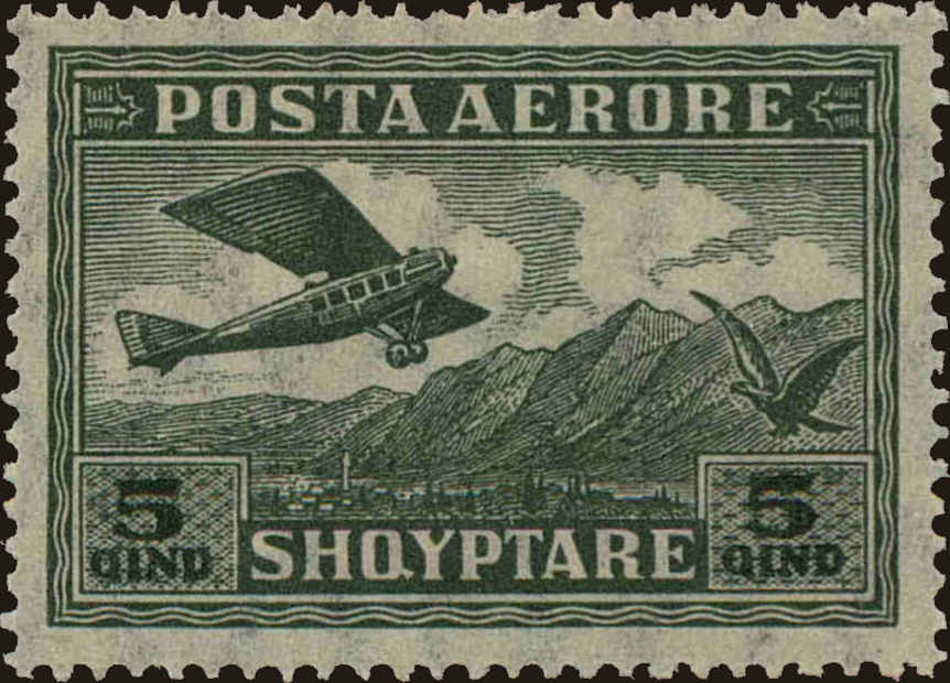 Front view of Albania C1 collectors stamp