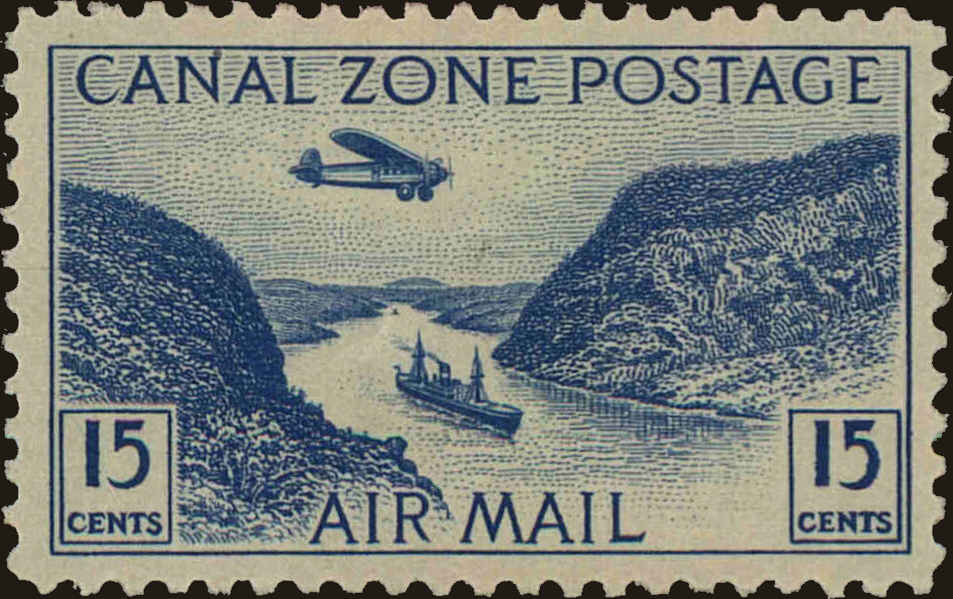 Front view of Canal Zone C10 collectors stamp