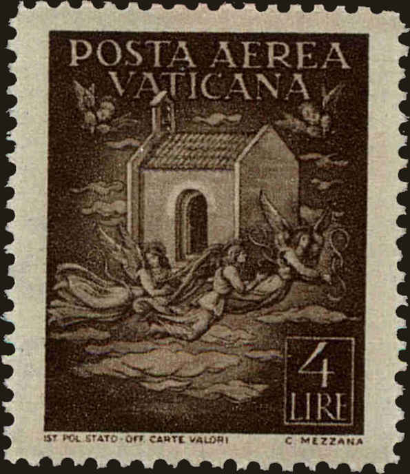 Front view of Vatican City C10 collectors stamp