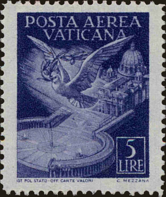 Front view of Vatican City C11 collectors stamp