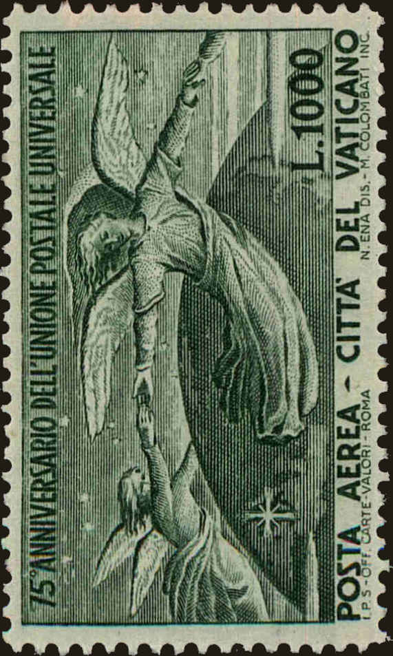 Front view of Vatican City C19 collectors stamp