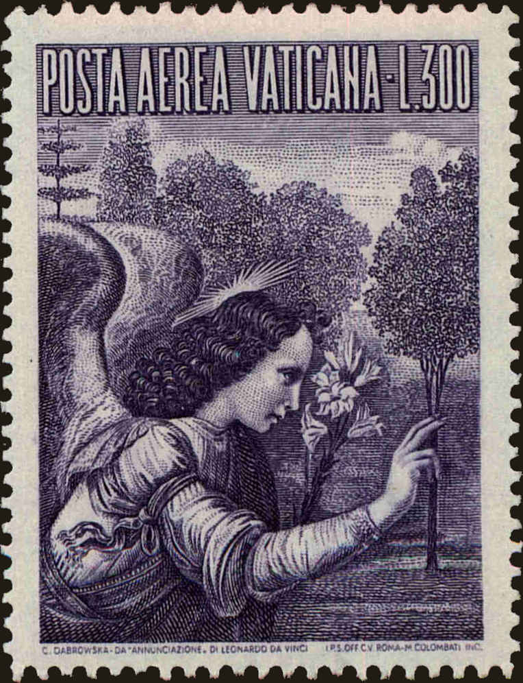 Front view of Vatican City C32 collectors stamp